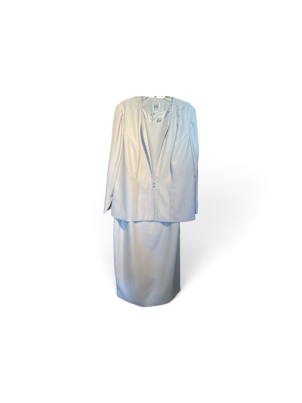 R&M Richards Light Blue Embellished Skirt Set